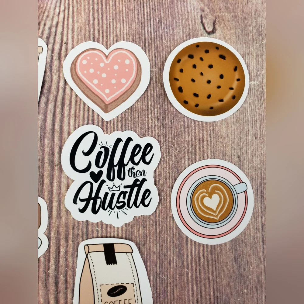 Lot of 7 Girl Boss Planner Stickers - Coffee Lover and Hustle Die Cut Stickers